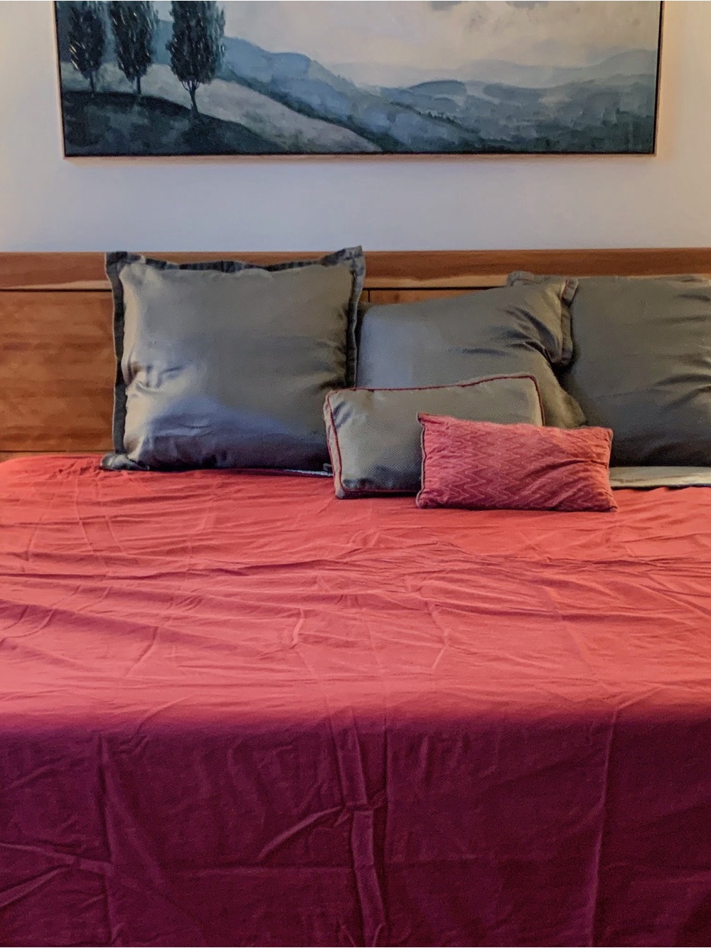 Reversible Red and Light Sand Duvet Cover - Classic Two-Tone. Custom Made